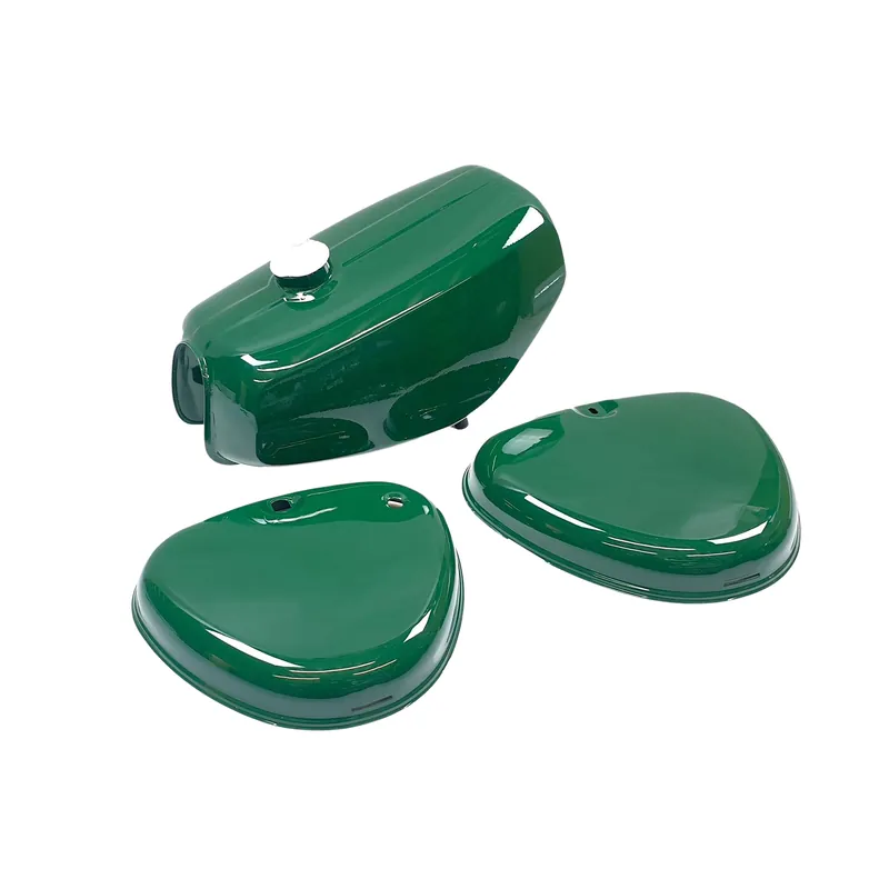 Geprüft Tank Bananen-Form im Set mit Seitendeckel links und rechts für Simson S50 S51 S70, Farbe Billardgrün für Simson S50, S51, S70