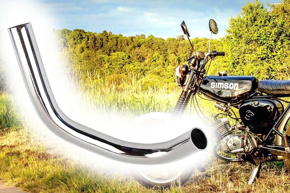 Sonderangebot Tuning Krümmer Ø 32mm verchromt für Simson S50, S51 für Auspuff Typ 2, Sportausführung
