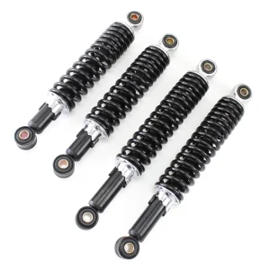 Saisonangebot [Paket] 4 hydraulische Stoßdämpfer, Federbein  Tuning Tieferlegungs Set, einstellbar, Schwarz, 2x 26cm und 2x 30cm für Simson Schwalbe KR51, Sperber SR4-3, Habicht SR4-4, DUO, Spatz SR4-1, Star SR4-2