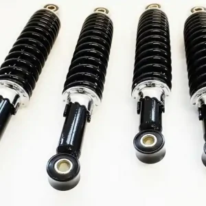 [Paket] 4 Stoßdämpfer, Federbeine, 300mm, Schwarz, zum Tieferlegen (Tuning hinten) für Simson, Kreidler, Hercules Sale
