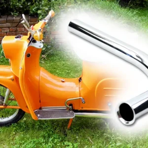 Echt Krümmer Auspuffrohr Ø 28mm verchromt für Simson Schwalbe KR51/1 SR4-2 Star SR4-3 Sperber SR4-4 Habicht