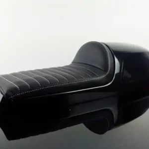 Cafe-Racer-Solositz mit Höcker, schwarz Echt