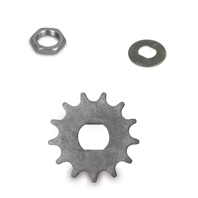 Zertifiziert [Paket] 3-teiliges Set aus Ritzel 13 Zahn, Befestigungsmutter und Sicherungsblech für Simson S51, S70,  S53,  SR50, SR80, KR51/2