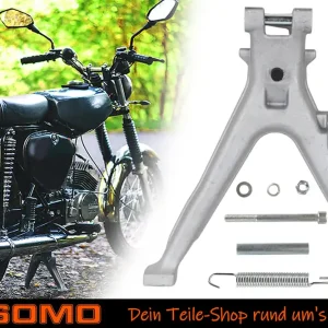 Highlight [Paket] Hauptständer, Kippständer 30mm, 3cm verlängert für Simson S50 S51 S70 S53 S83 inklusive Montageset und Gummistopfen