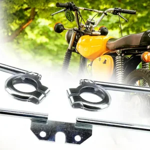 [Paket] 2 Blinkerhalter für runde Blinker vorn + 1 Blinkerträger hinten, verzinkt, ohne Gewinde für Simson S50 S51 S70 S53 MZ ETZ 125 150 250 251 301 Geprüft