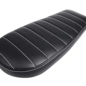 Seat for Scrambler or Cafe-Racer, universal, Pillion-Friendly, Black, White Stitching Aktuell