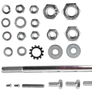 Geprüft Normteilesatz, Normteile Schraubenset für Fußbremshebel, Hinterradschwinge, Kippständer, Rahmen für Simson KR51/2 Schwalbe, 24-teilig