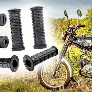 [Paket] Gummiteile 6-teilig Lenkergriff, Kickstarter, Gasdrehgriff, Fußraste, moderne Form, Fußschaltung für Simson S50 S51 Enduro S53 S70 S83 Gummi Super-Preis