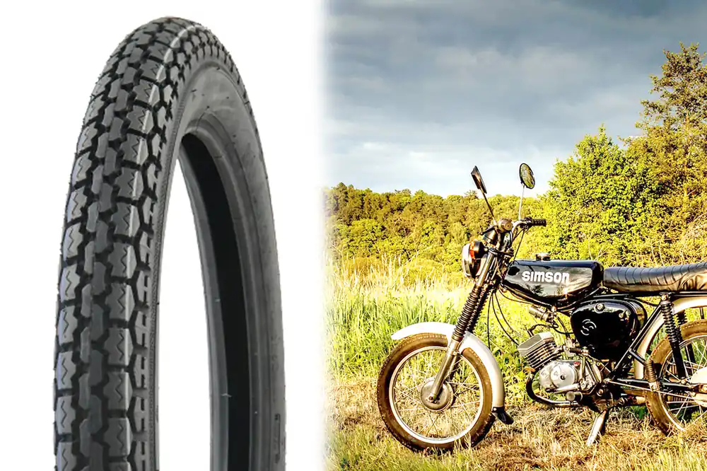 Reifen 2.75 x 16 Zoll, Vee Rubber VRM-015, 43P bis 150 km/h Simson S50 S51 S70 S53 KR51 SR4-2 SR4-3 SR4-4 Jetzt Bestellen