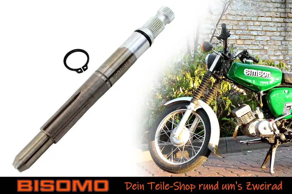 Meistverkauft Kickstarterwelle 160mm für Simson KR51, S51, S53, S70, SR50, SR80 mit Rundring 12 x 2 + Sicherungsring 16 x 1