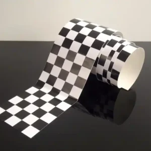 Raceflag Chequered Flag Tape – black-white, 1 Meter Neu Im Sortiment