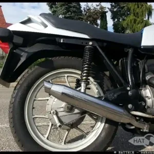 Highlight 2* AUSPUFF "Cannonball" v. Hattech, 35mm, Edelstahl poliert, m. EG-ABE, f. BMW R 45 / R 65