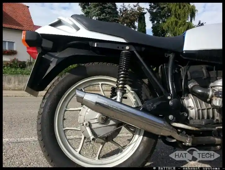 2 * EXHAUST "Cannonball" v. Hattech, 35mm, polished stainless steel, with EG-ABE, for BMW R 45 / R 65 Aktuell