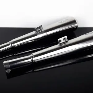 Zertifiziert 2* AUSPUFF "Gunball" v. Hattech, 38 mm, Edelstahl poliert, m. EG-ABE, f. BMW R-Modelle /5 /6 /7