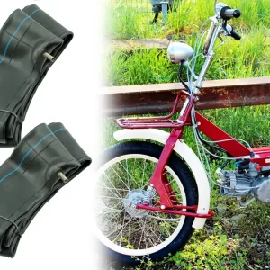 Zertifiziert [Paket] 2x Mila Schlauch 2 1/4 x 16 Zoll  2,25 x 16 Zoll für Simson SL1, Mopedanhänger, Mofa, AV Autoventil gerade