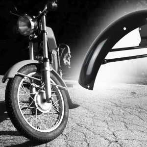 Jetzt Kaufen Kotflügel, Schutzblech vorn mit Strebe wie Original S50 Retro, grundiert für Simson S50, S51, S51 E, S70, S70 E, Enduro