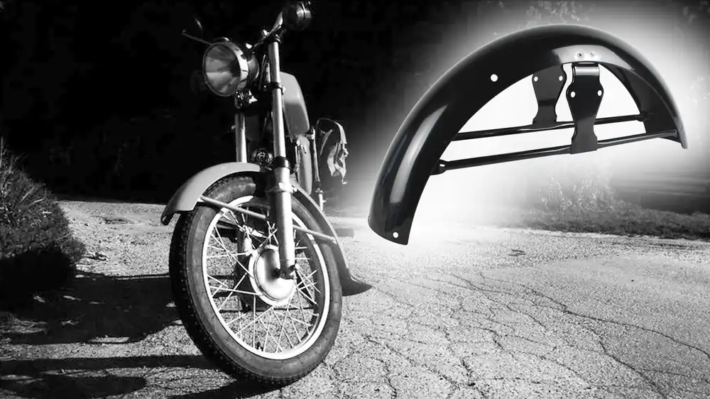 Jetzt Kaufen Kotflügel, Schutzblech vorn mit Strebe wie Original S50 Retro, grundiert für Simson S50, S51, S51 E, S70, S70 E, Enduro