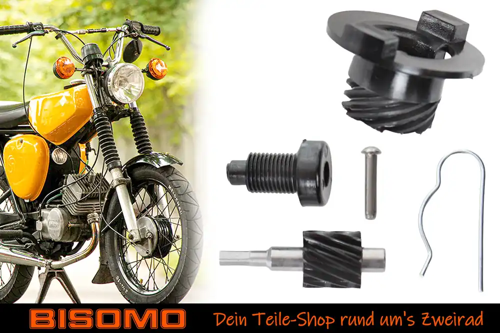 Tachoantrieb 5-teilig für Kettenritzel 15 Zähne inkl. Kerbstift + Spange Simson S51 S53 S83 S70 SR50 SR80 KR51/2 Schwalbe Rabatt