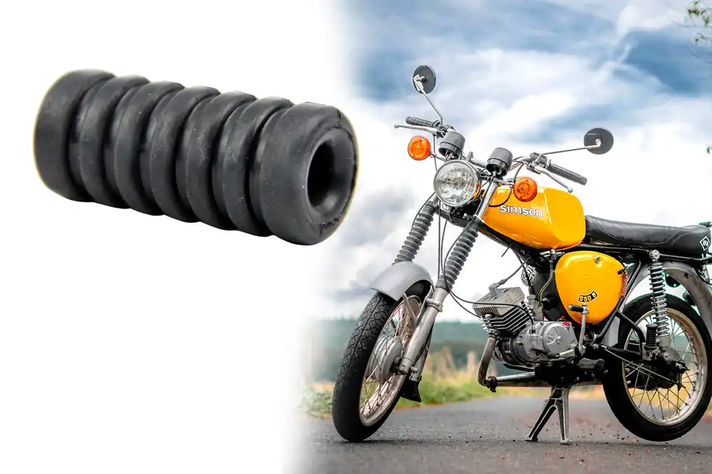 Kickstartergummi, Muffe für Kickstarterhebel für Simson S50 S51 S70 S53 S83 KR51 SR4-1 SR4-2 SR4-3 SR4-4 SR50 SR80, neue Form quergerippt 50mm Schwarz Markenprodukt