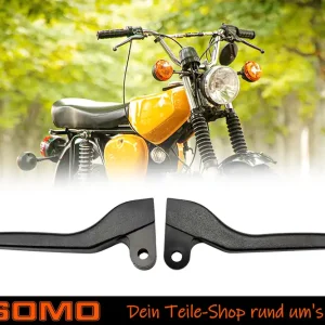 Kupplungshebel + Bremshebel abgewinkelte Form für Simson S50, S51, S53, S70, S83, KR51, SR50, Duo und Enduro, Schwarz Schneller Versand