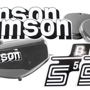 Neue Ware [Paket] Simson S50B Aufkleber Set in Schwarz Weiß für Tank und Seitendeckel - 2x Tankaufkleber, 2x Seitendeckel Beklebung