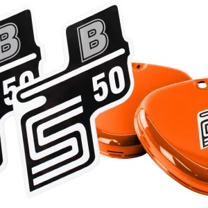 2x Aufkleber Simson S50 B in Silber + weiß für Seitendeckel links und rechts, Sticker, Beklebung, Merch Zertifiziert