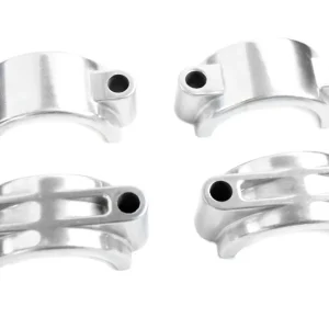 Neu Venandi Klemmbrücken für den vorderen Kotflügel im Set - 2x innen und 2x außen, Aluminium poliert für Simson S50, S51, S70