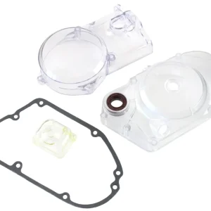 Zertifiziert [Paket] Set: Venandi Lichtmaschinendeckel + Kupplungsdeckel + Vergaser Schwimmergehäuse transparent für Simson S51, SR50, KR51/2