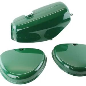 Schneller Versand Benzin Tank und passende Seitendeckel für Simson S50, S51, S63, S70 Grün lackiert Bananentank