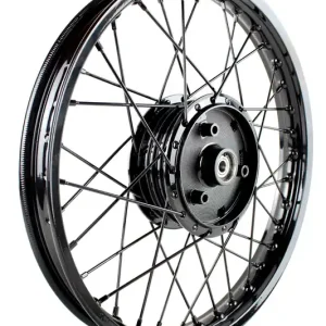 Bestseller Speichenrad 1,50 x 16 Zoll schwarz glänzend gepulvert mit Alufelge, Nabe, Speichen für Simson S50 S51 S53 S70 S83 SR4 KR51 Schwalbe Habicht Star Spatz Sperber Simson Duo
