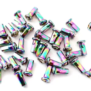 Nippelsatz, Speichennippel - Rainbow - 36 Stück M3,5 rostfreies Messing mit Titan Beschichtung, Farbe Regenbogen für alle Simson Modelle Nur Für Kurze Zeit