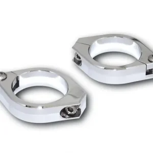 2 STAND TUBE CLAMPS, fork clamps, 38 - 41mm, aluminum, chrome-plated Versand Am Gleichen Tag