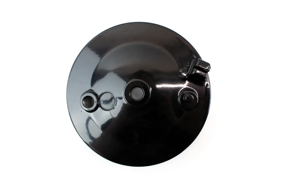 Bremsschild hinten ohne Bohrung Bremszug Bremskontakt außen schwarz glänzend Simson S51, S70, S53, S83, KR51/2 Finale Aktion