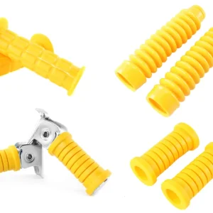 [Paket] Gummiteile-Set gelb: Paar Soziusfußrasten, Paar Fußrastengummis, Paar Lenkergummis, 2x Faltenbalg für Simson S51, S50, S70 Preisreduziert