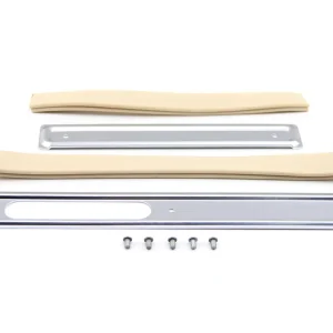 Versand Am Gleichen Tag [Paket] Schwalbe Set: Scheuerleisten im Chrom Look links u. rechts mit Keder in Elfenbein und Nieten, für Simson KR51