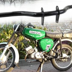 Top-Seller Fußrastenträger Enduro Version für Simson S50E S51E S70E S53E S83E, rechts 3cm verlängert, Träger Fußrasten schwarz grundiert