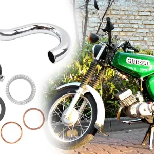 Direkt Vom Hersteller [Paket] Krümmer Set Ø 28mm Standard für Simson S51E S53E S70E S83E Enduro + Krümmermutter, Klemmschelle, Dichtung, Sicherungsblech