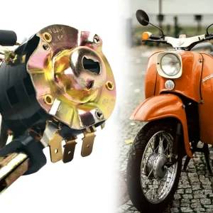 Garantierte Lieferung Zündschloss, Zündlichtschalter mit Leerlaufkontrollleuchte für Simson DUO, Schwalbe KR51/1, KR51/2, SR4-2, SR4-3, SR4-4
