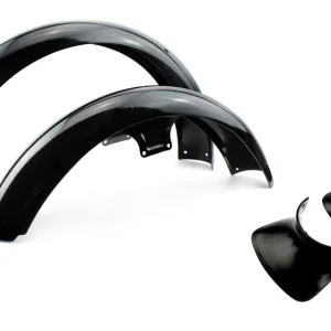 Must-Have [Paket] Komplett-Set Kotflügel, schwarz pulverbeschichtet, Simson S50 S51 S70, inkl. Spritzschutz und Montagematerial, Schutzblech vorn und hinten