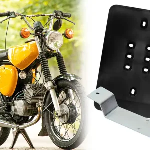 Direktkauf [Paket] Kennzeichenhalter 134 x 110mm vorgebohrt für Klebekennzeichen + Halter Stahl verzinkt für Simson S50, S51, S70 - einfacher Austausch