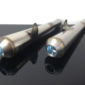 AUSPUFF "Megaphone" 2 Stk 410mm Edelstahl für BMW 2-Ventiler mit Twinshock Direkt Vom Hersteller