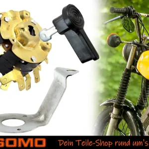 [Paket]  Zündschloss + Zündschlosshalter + Zündschlüssel, für Simson S50 S51 S70, Set 3-teilig Markenware