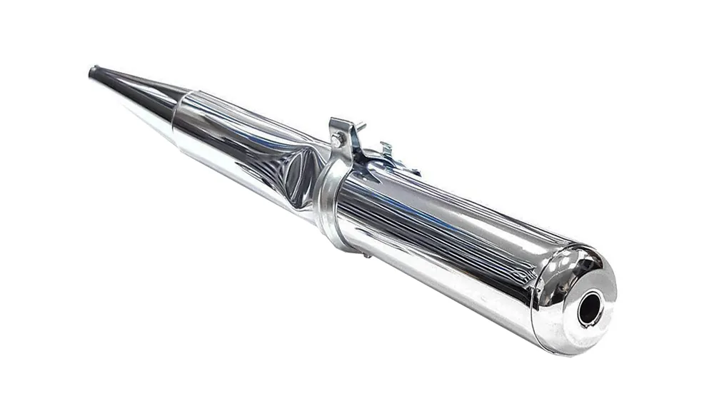 Solange Der Vorrat Reicht Enduro Auspuff Ø 28 mm inkl. Schelle verchromt Simson S51/1E, S51/1E1, S70/1E, S53E, S53OR, S83E, S83OR