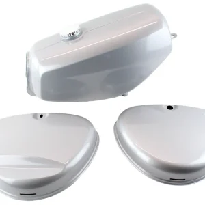 Neue Kollektion Benzin Tank und passende Seitendeckel für die Simson S51 Enduro Silber lackiert