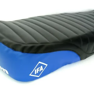 Simson Enduro Sitzbezug, Sitzbankbezug mit IFA Schriftzug in Blau und Schwarz gesteppt, wasserdicht Letzte Chance