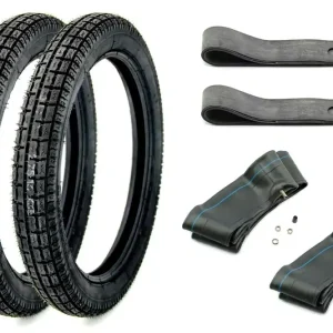 [Paket] SET 2 Heidenau K35 Reifen 2,75 x 16 Zoll 46P TT M/C + Schläuche + Felgenbänder für Simson S50, S51, Schwalbe Preisknaller