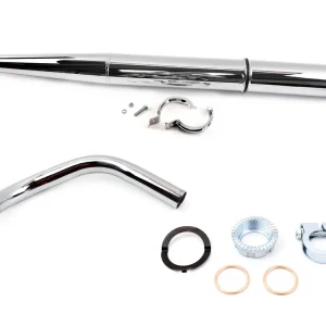Sonderangebot [Paket] SET: Auspuff original Optik mit Gegenkonus Durchmesser 28mm inkl. Krümmer und Krümmermutter-Set für Simson S50, S51, S70