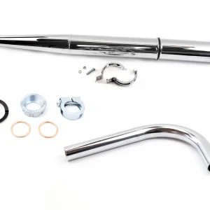 Top-Angebot [Paket] SET: Auspuff mit Gegenkonus in Originaloptik Durchmesser 28mm, Krümmer, Krümmermutter-Set für Simson Vogelserie KR51/1, SR4-2, SR4-3, SR4-4