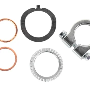 Neu [Paket] 5-teiliges Krümmer-Montage-Set 28mm, Klemmschelle, Sicherungsblech, Krümmermutter, Dichtringe für Simson SR, S50, S51, S53, S70, S83, Enduro, SR50 KR51 SR4