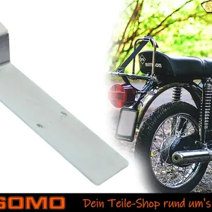 Bestpreis Kennzeichenhalter, Nummernschildhalter für Simson S50, S51, S70, Befestigungswinkel für Kennzeichen vorgebohrt, Stahlblech verzinkt